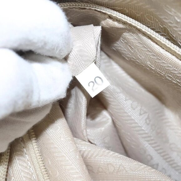 PRADA Hand Bag Nylon White Silver Auth hk2411 - Picture 13 of 16